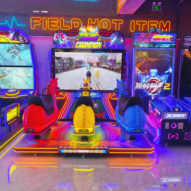 3 Players Speed Horse Game Machine Arcade Horse Racing Game Machine Coin-Operated Entertainment for Kids Game Centers Amusement Parks
