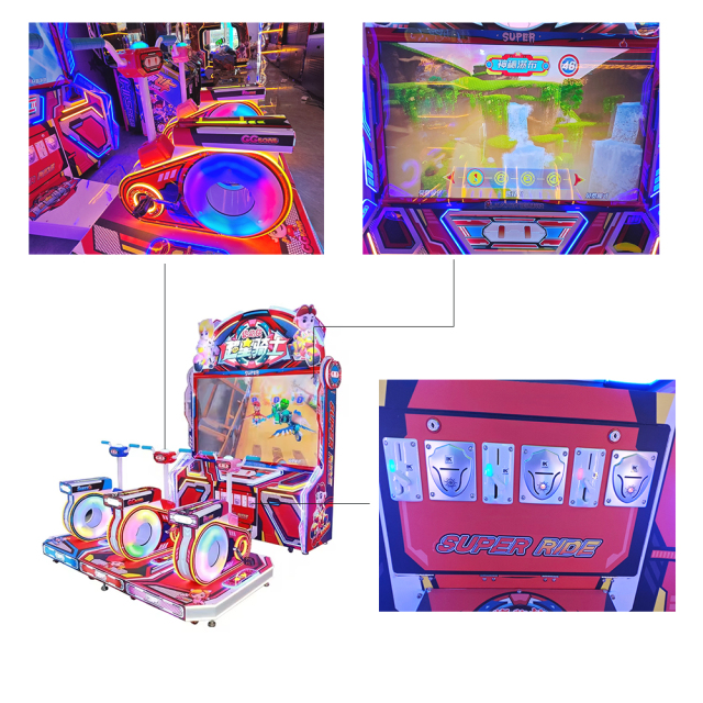 Children's Indoor Arcade Simulator Racing Machine Coin Operated Bicycle Entertainment Game Equipment for Kids Multiplayer Bicycle Racing
