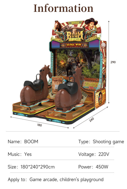 Indoor Playground Coin Operated Amusement Equipment Arcade Game Machine Horse Racing Shooting Machine for Arcade