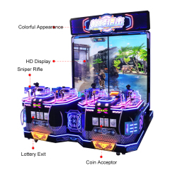 Best Selling Entertainment Shooting Game Machine 4-Player Coin-Operated Arcade Video Games with Prize Card System