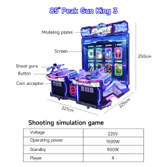 Coin Game Machine Simulator Game Machine Shooting Game Machine Gun Shooting Arcade Games Machine for Sale