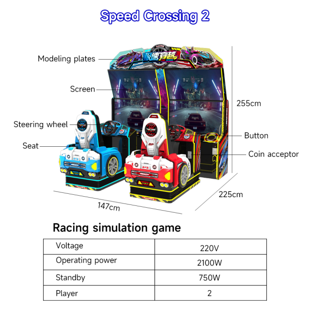 Indoor Amusement Park Arcade Car Racing Machine Video Arcade Machine Car Simulator Coin Operated Game Machine