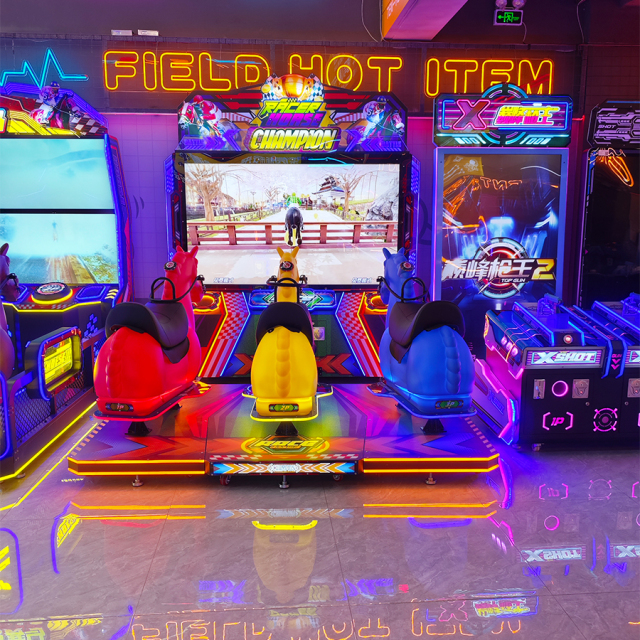 Factory Price 3 Players Horse Riding Game Machine Coin Operated Arcade Racing Video Game Machine