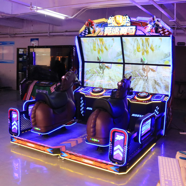 Indoor Arcade Game Center 2 Players Speed Horse Game Machine Coin Operated Arcade Horse Racing Car Game Machine