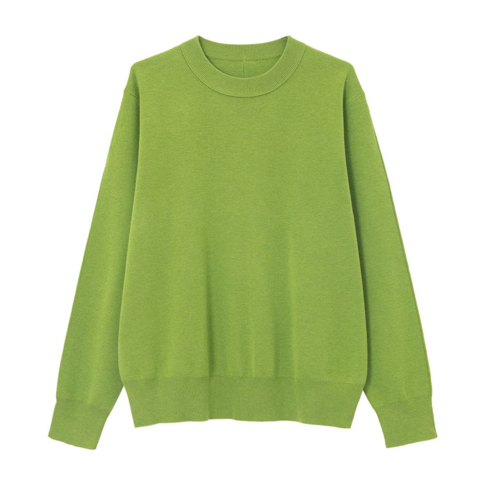 Simple wool round neck long-sleeved knit base layer