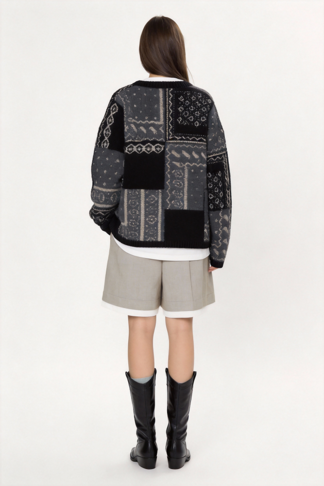 Thick wool knitted cardigan
