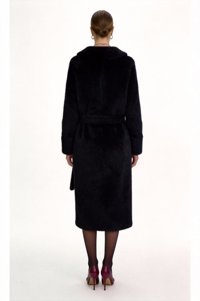 Gradient Faux Fur Maxi Coat