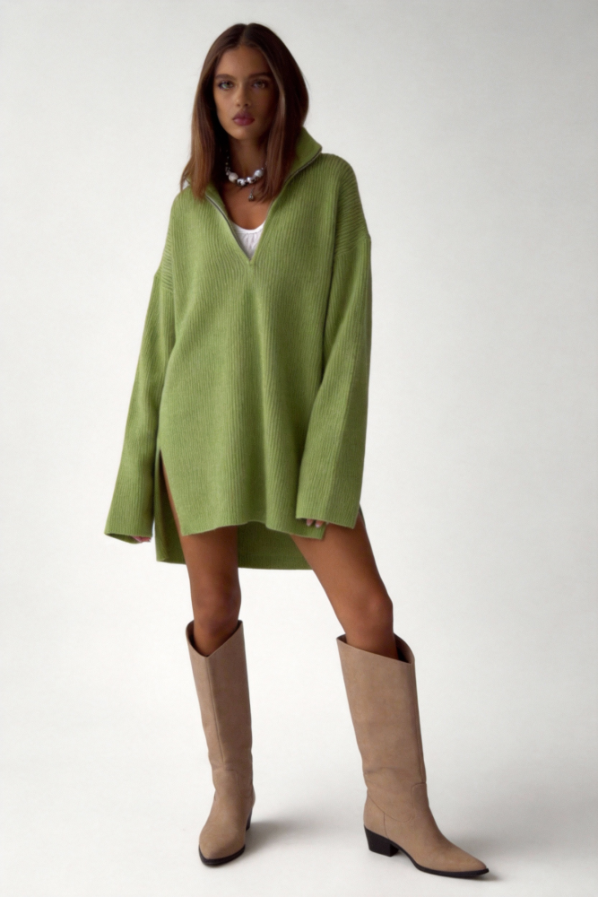 Ultra-loose zipper sweater