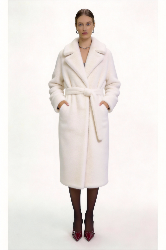 Gradient Faux Fur Maxi Coat