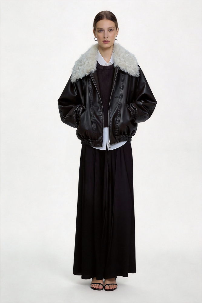 Removable fur collar insulated cotton-padded jacket