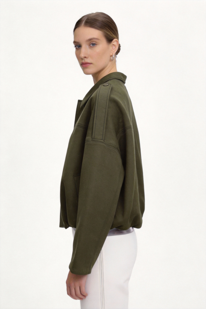 Leather suede jacket coat