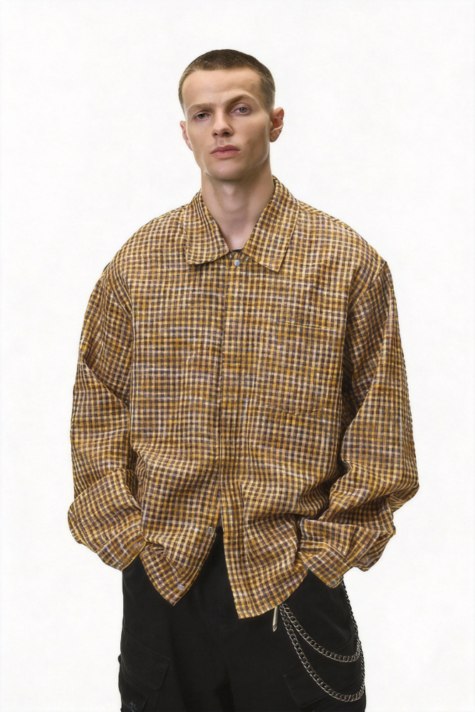Floral checked shirt