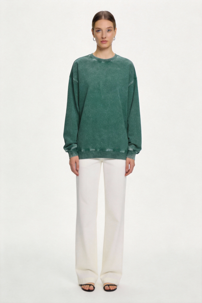 Vintage round-neck hoodie