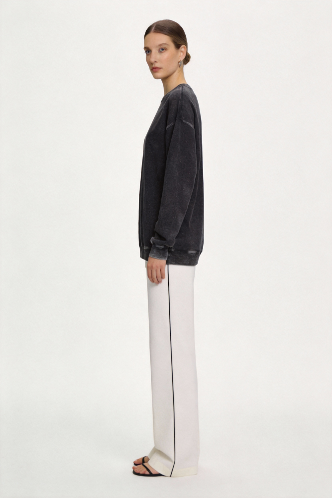 Vintage round-neck hoodie