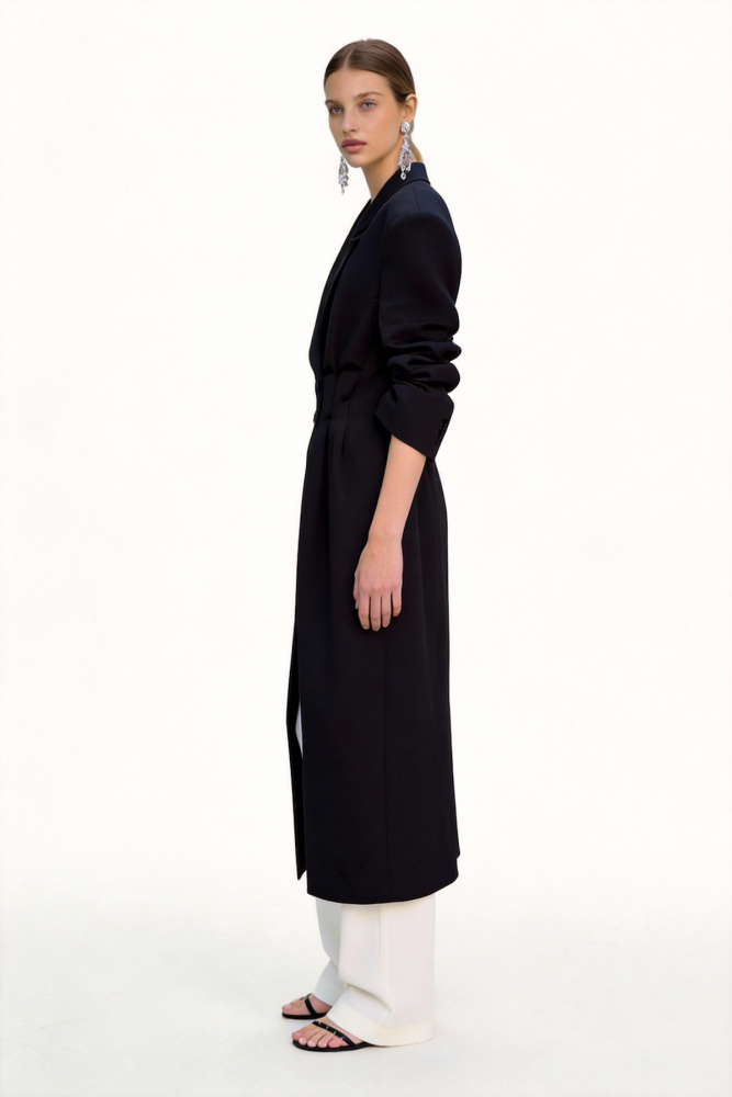 Long coat-style windbreaker jacket