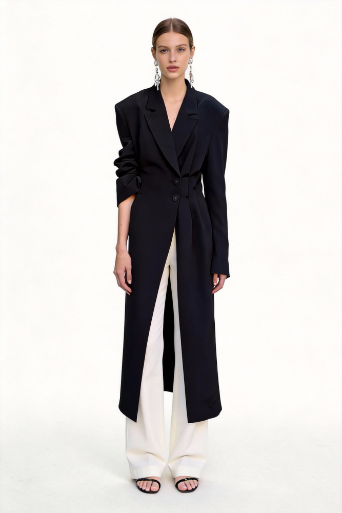 Long coat-style windbreaker jacket