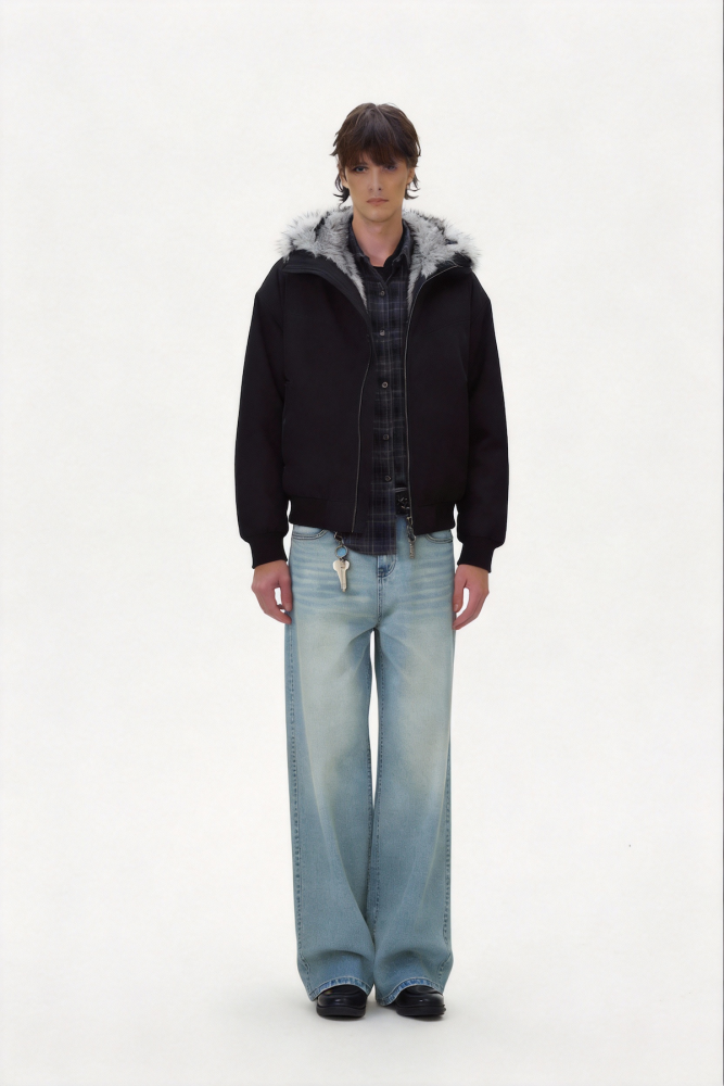 Loose and casual fleece jacket coat