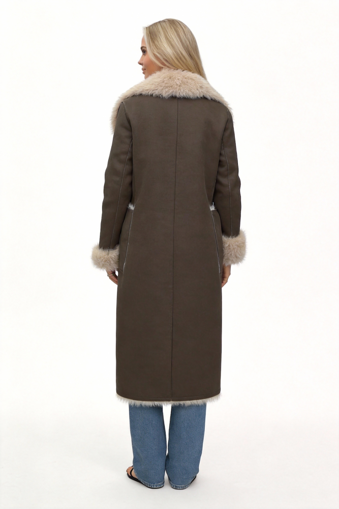 Double-breasted long coat