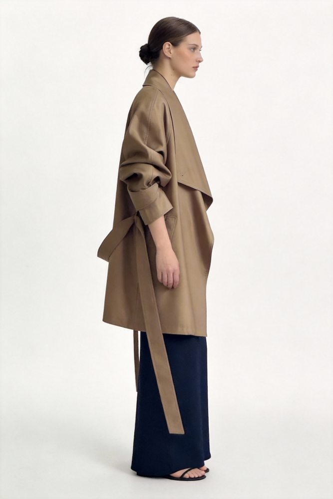 Loose wide lapel coat