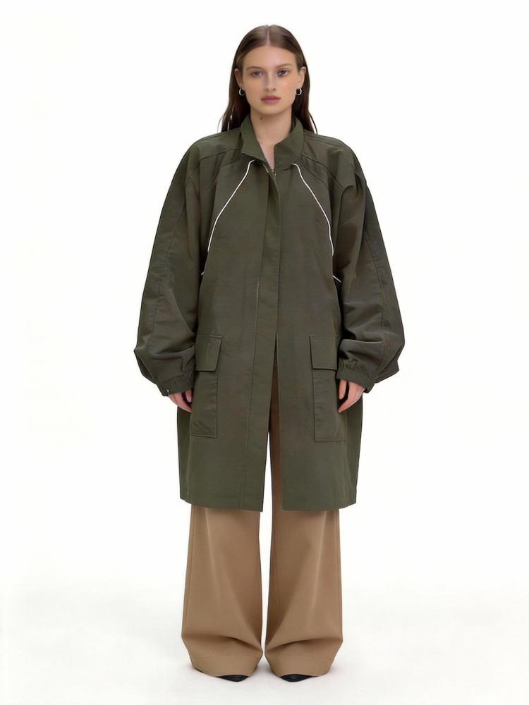Jumper with stand-up collar, casual windbreaker jacket