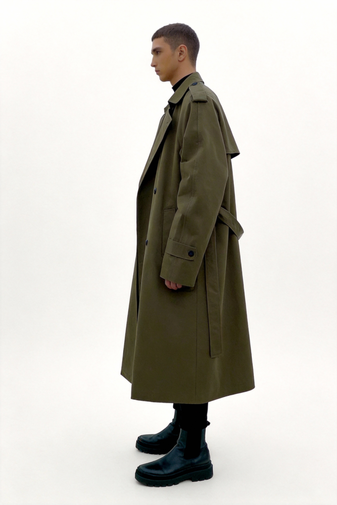 Loose-fitting men's long coat