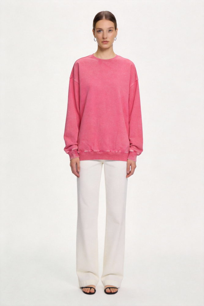 Vintage round-neck hoodie