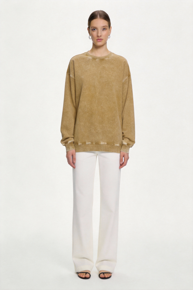 Vintage round-neck hoodie
