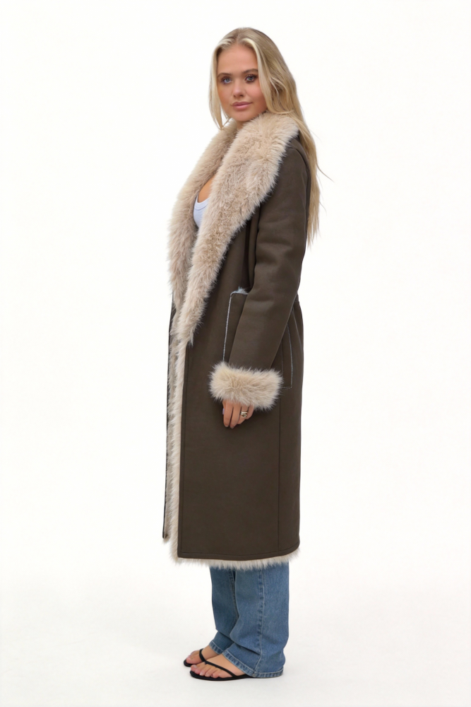 Double-breasted long coat