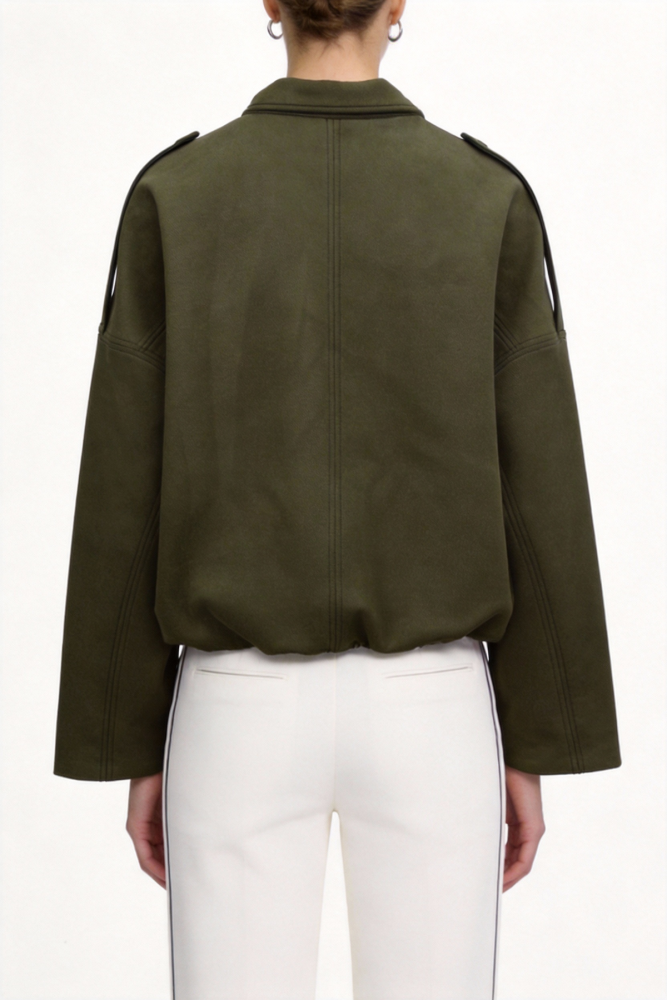 Leather suede jacket coat