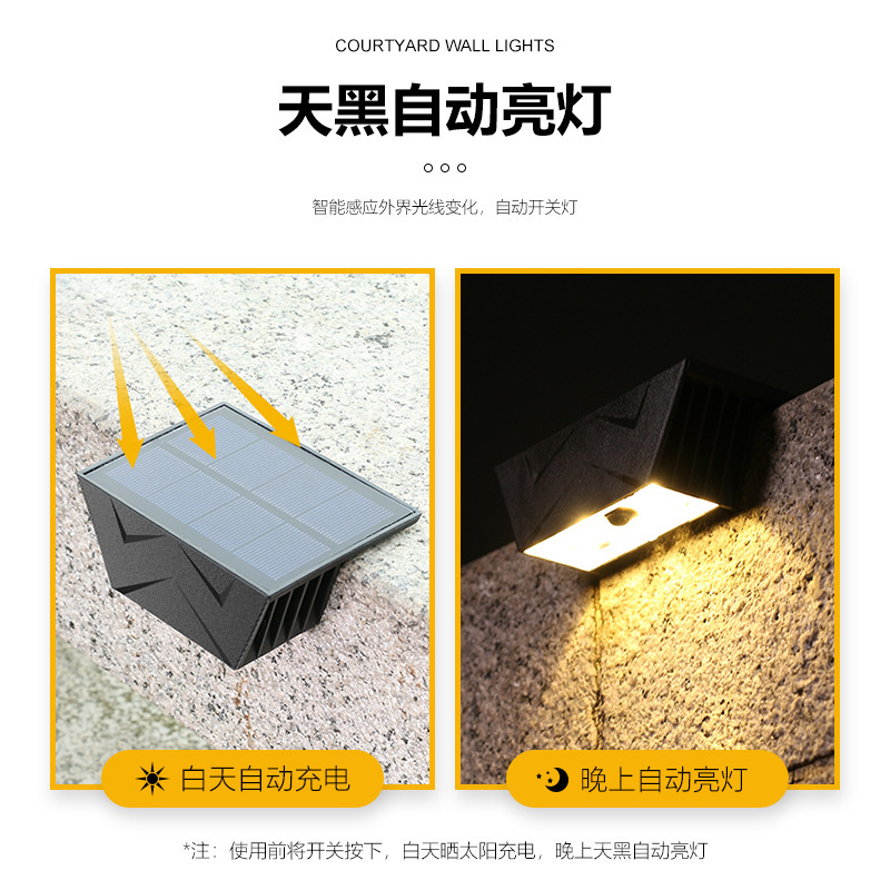 太阳能台阶灯户外防水庭院灯栏杆灯阶梯灯围栏灯楼梯灯太阳能灯