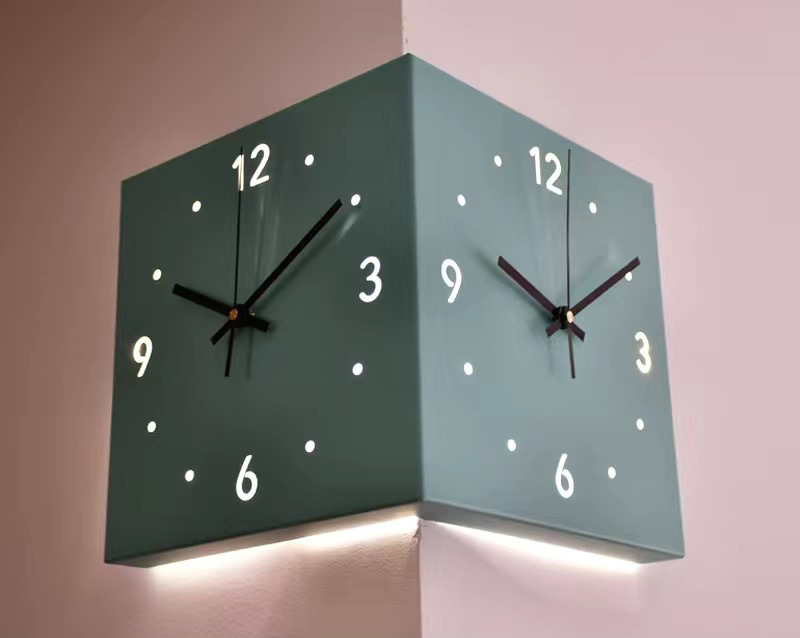 Corner Clock - Double Faced
