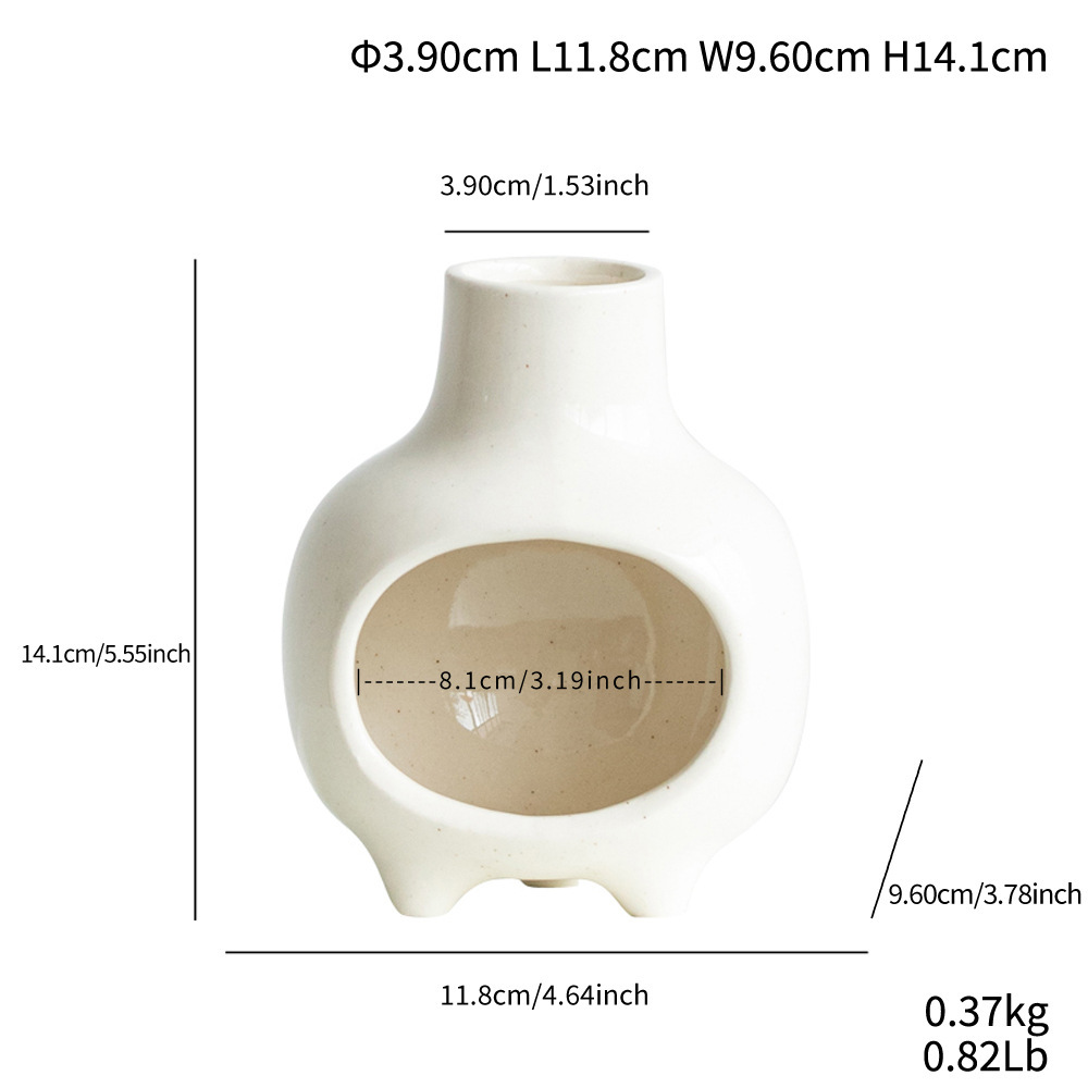 简约北欧烟囱陶瓷圣木架中古艺术几何造型装饰跨境爆款摆件