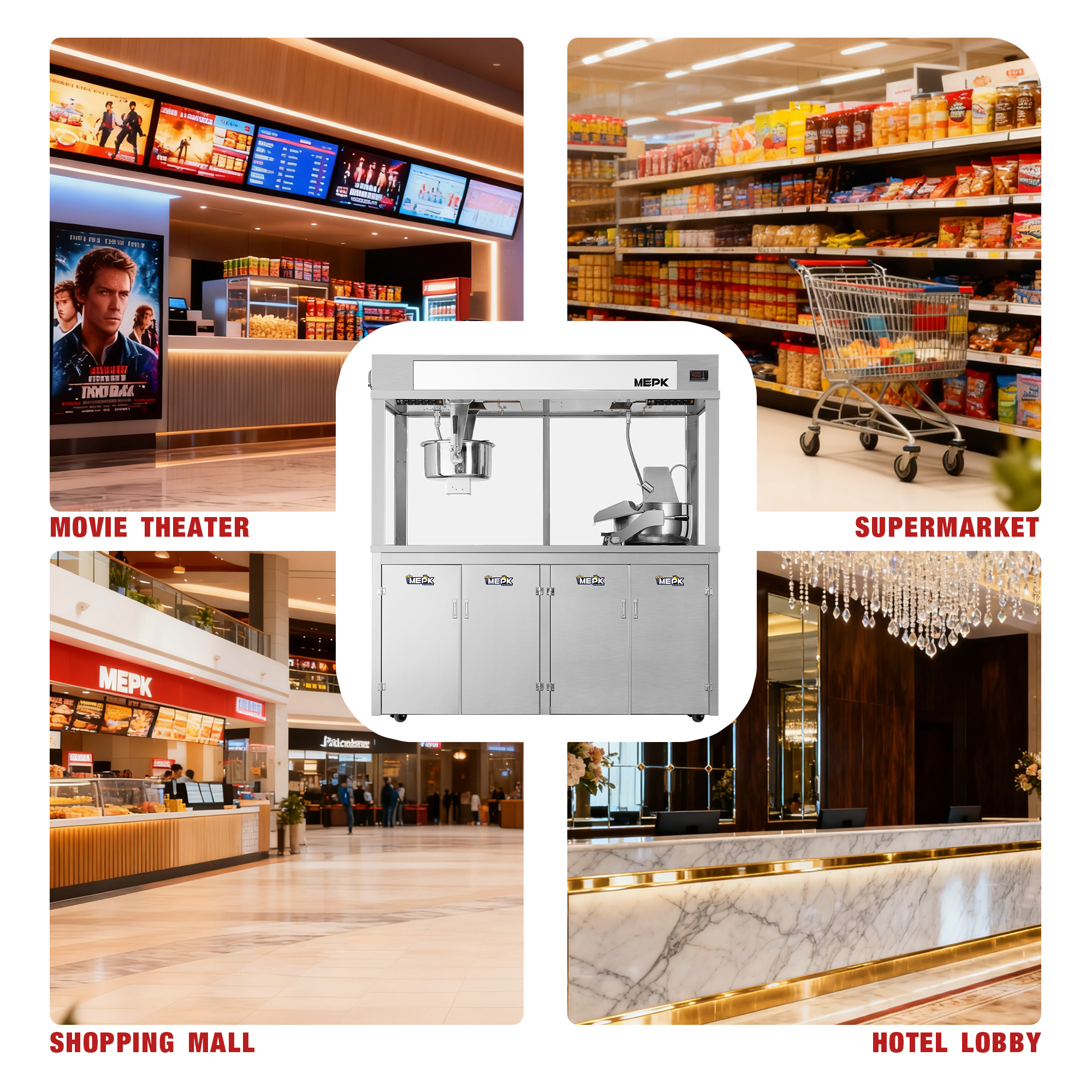 Model BR-8334 Large-scale Commercial Popcorn Machine