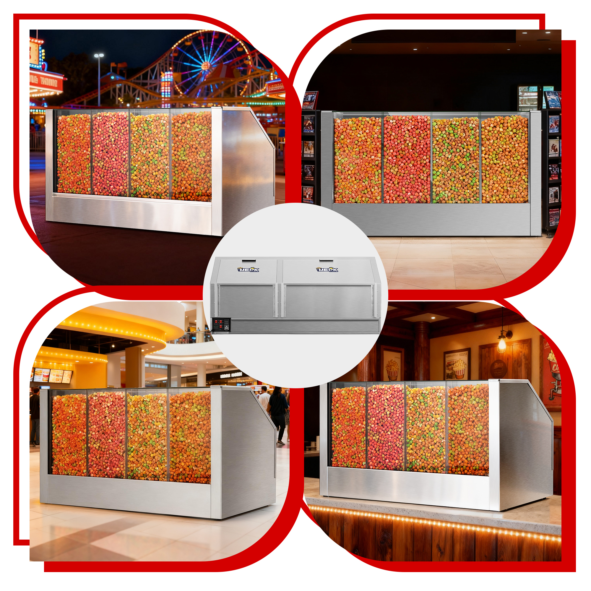 Model BR-8356-1200-4 Commercial Popcorn Warming Box