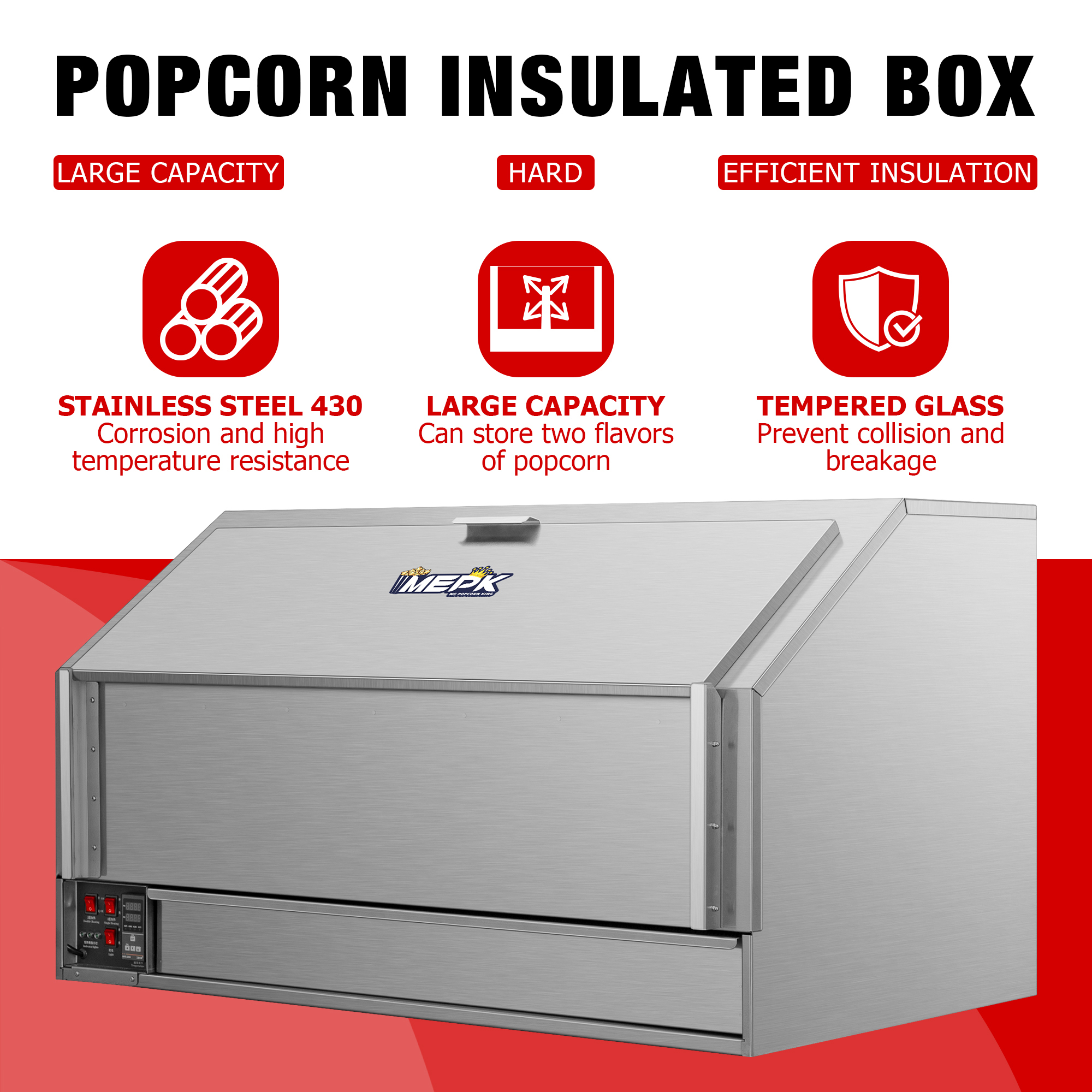 Model BR-8356-1200-4 Commercial Popcorn Warming Box