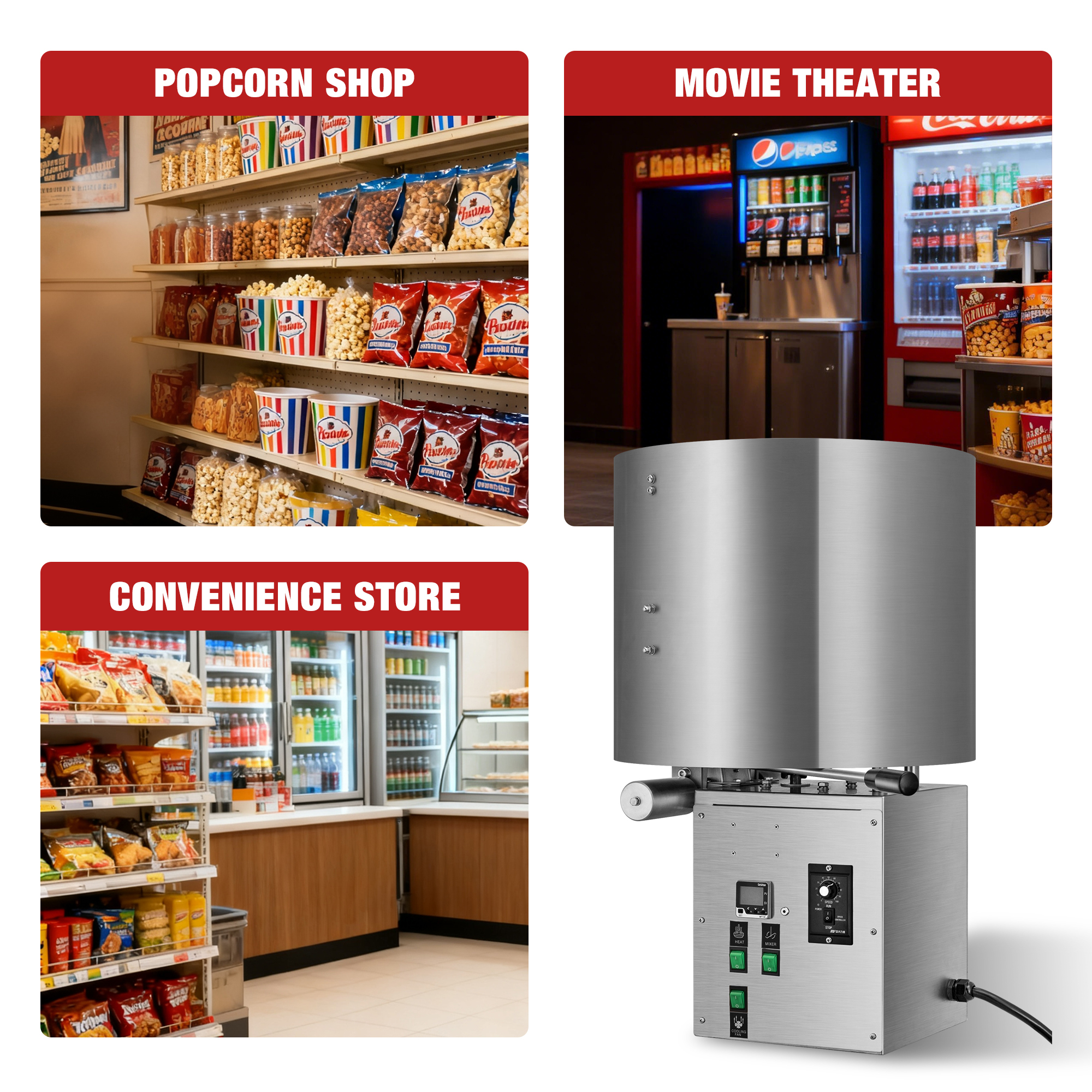 Model BR-8338 Commercial Popcorn-coated Sugar Machine