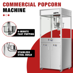 Model BR-3325 is a commercial popcorn machine with dual temperature control