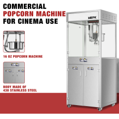 Model BR-3325 is a commercial popcorn machine with dual temperature control