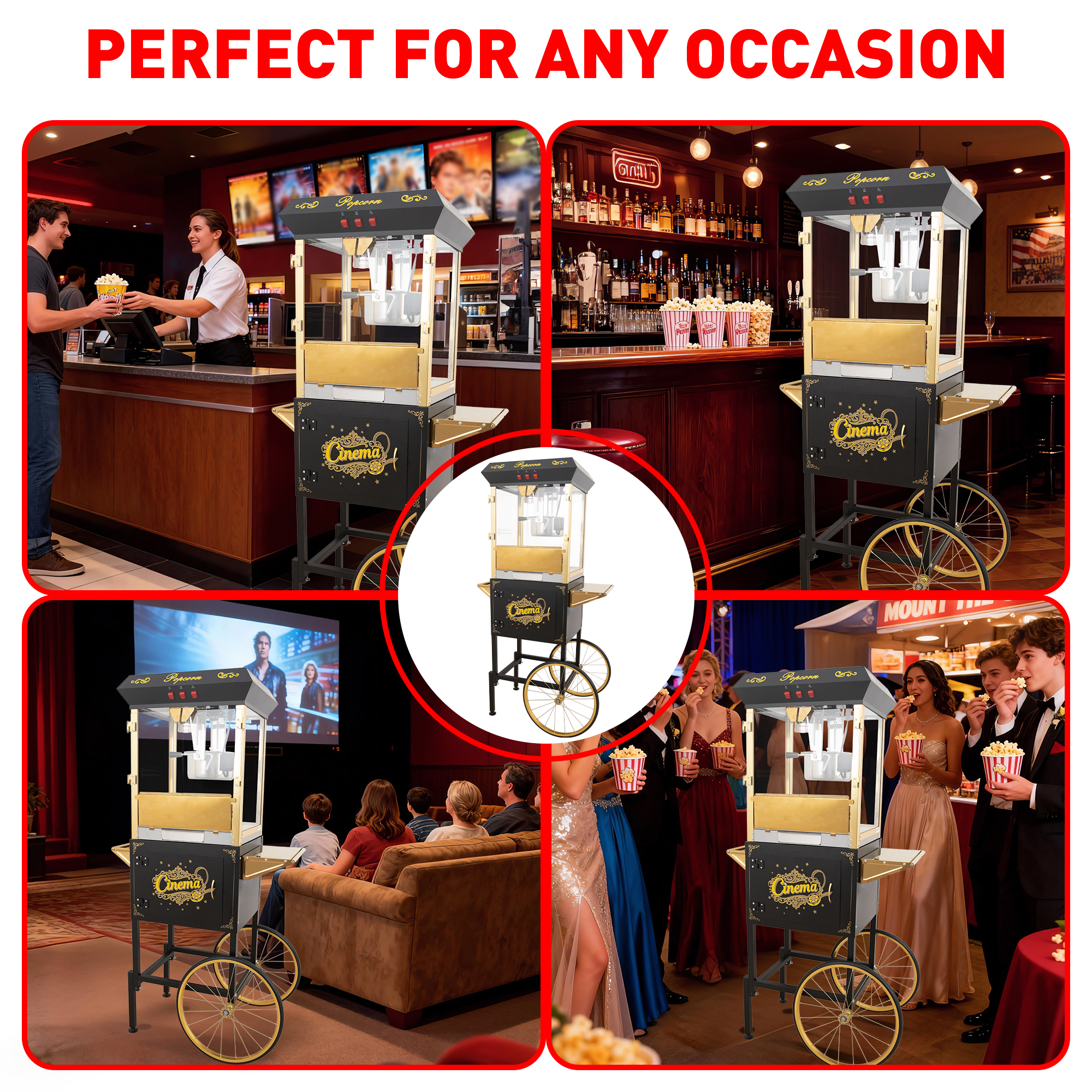 Model 1002 Dual Use Popcorn Machine for Home & Commercial