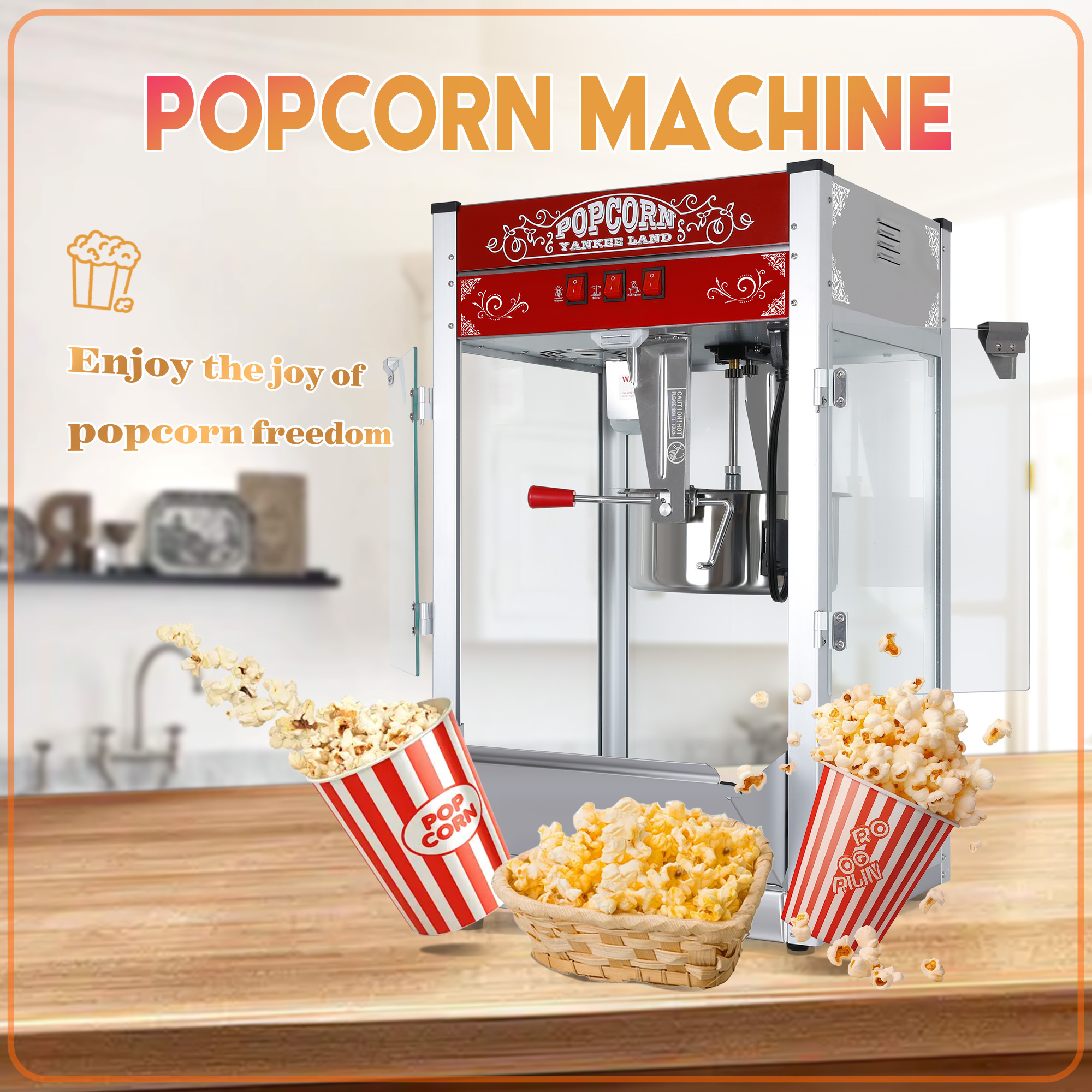 Model 1201 Dual Use Popcorn Machine for Home & Commercial