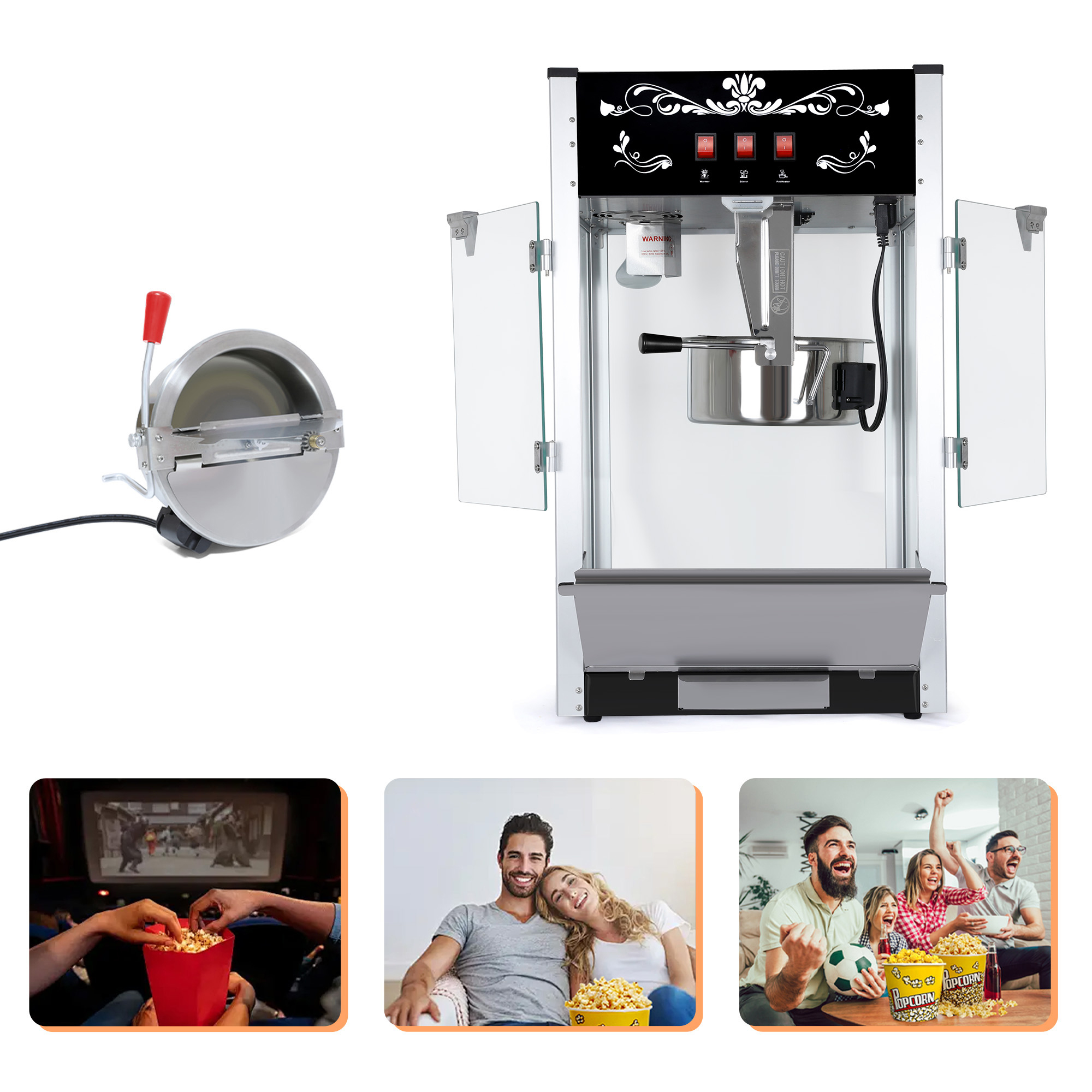 Model 1204 Dual Use Popcorn Machine for Home & Commercial