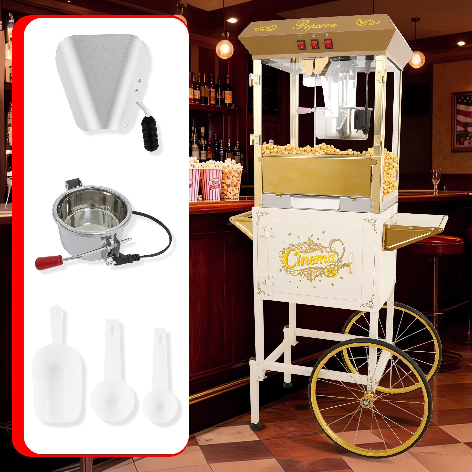 Model 1003 Dual Use Popcorn Machine for Home & Commercial