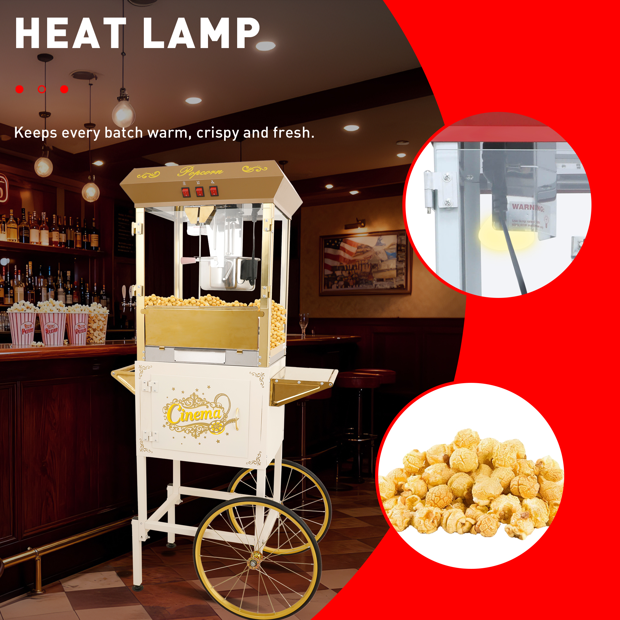 Model 1003 Dual Use Popcorn Machine for Home & Commercial