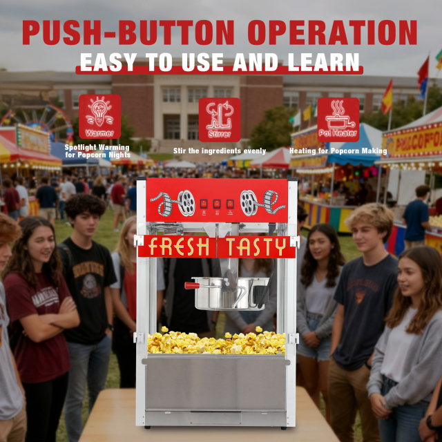 Commercial Popcorn Machine 1601 1600W High Capacity