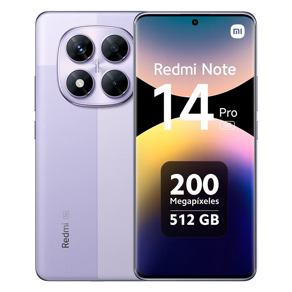 Xiaomi Redmi Note 14 Pro 5G NFC Versión Europea 256GB/512GB MTK Dimensity 7300-Ultra Pantalla AMOLED 6,67", 120Hz Cámara principal 200MP OIS  45W, IP68