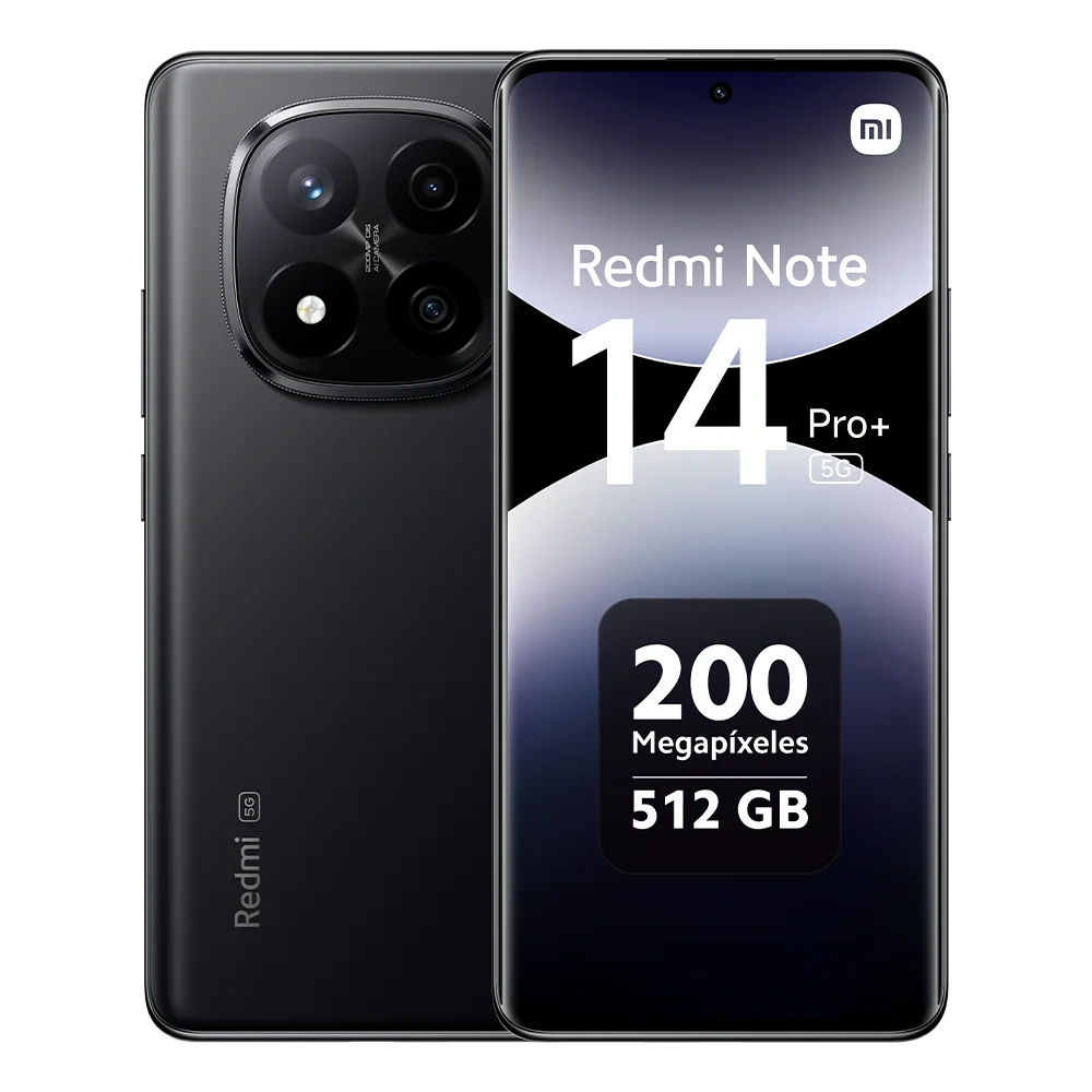Xiaomi Redmi Note 14 Pro Plus 5G NFC Versión Global 256GB/512GB Snapdragon® 7s Gen 3 Pantalla AMOLED 6.67", 120Hz, Cámara principal 200MP, Batería 5110mAh, IP68, Sin Cargador