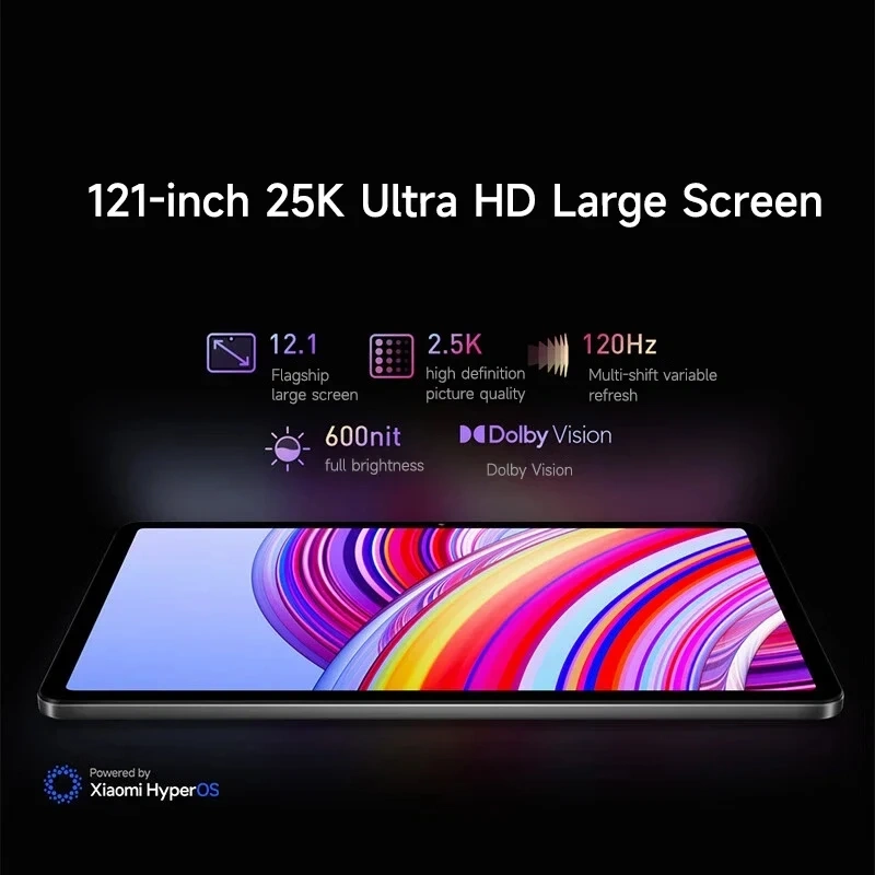 Xiaomi Redmi Pad Pro Tableta Versión Europea 8GB + 256GB Snapdragon 7S Gen 2, Pantalla de 12.1" Pulgadas, 120Hz, Batería de 10000mAh, Cámara de 8MP,  No Charger