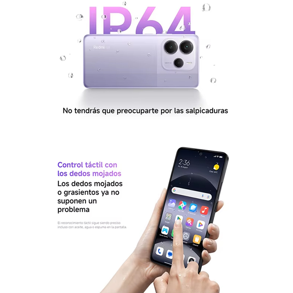 Xiaomi Redmi Note 14 5G NFC Versión Global 8+256GB Dimensity 7025-Ultra, Pantalla AMOLED 6,67", 120Hz, Cámara Principal 108MP OIS, 5110 mAh, IP64