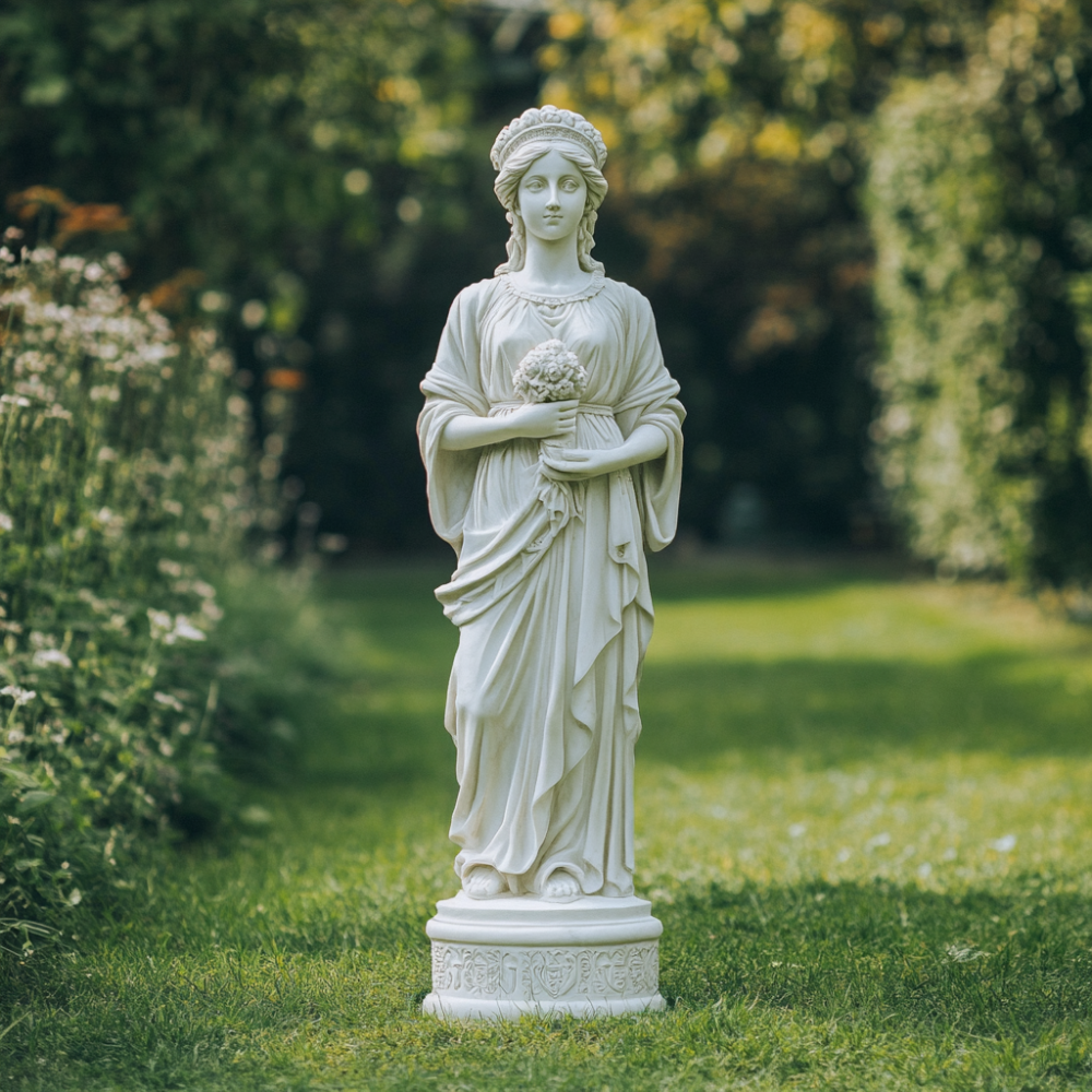Marble goddess sculpture