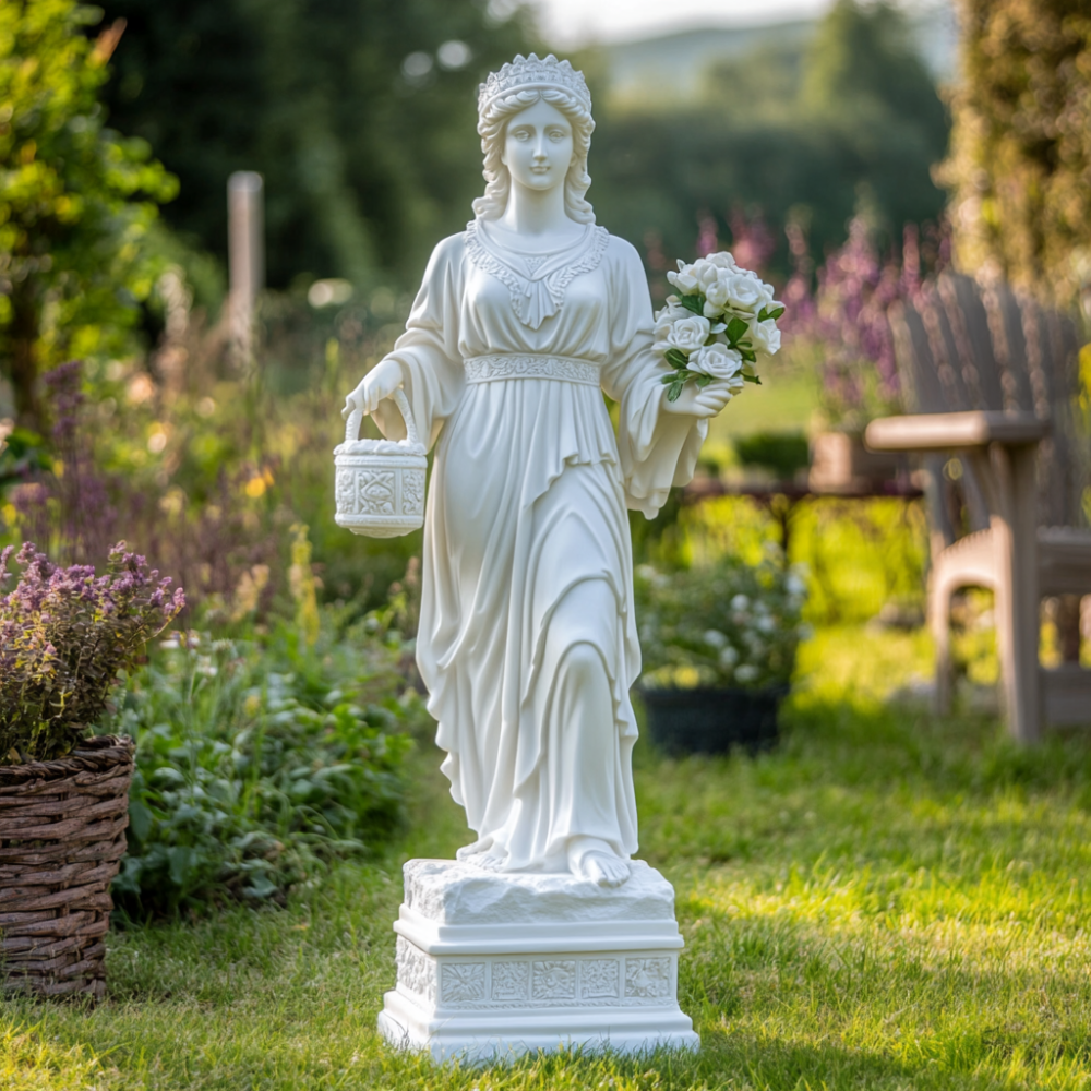 Marble goddess sculpture